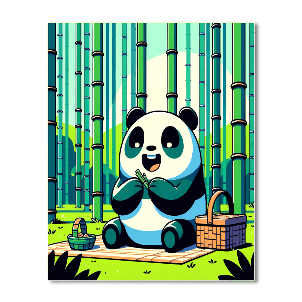 Friendly Panda Picnic Paint By Color