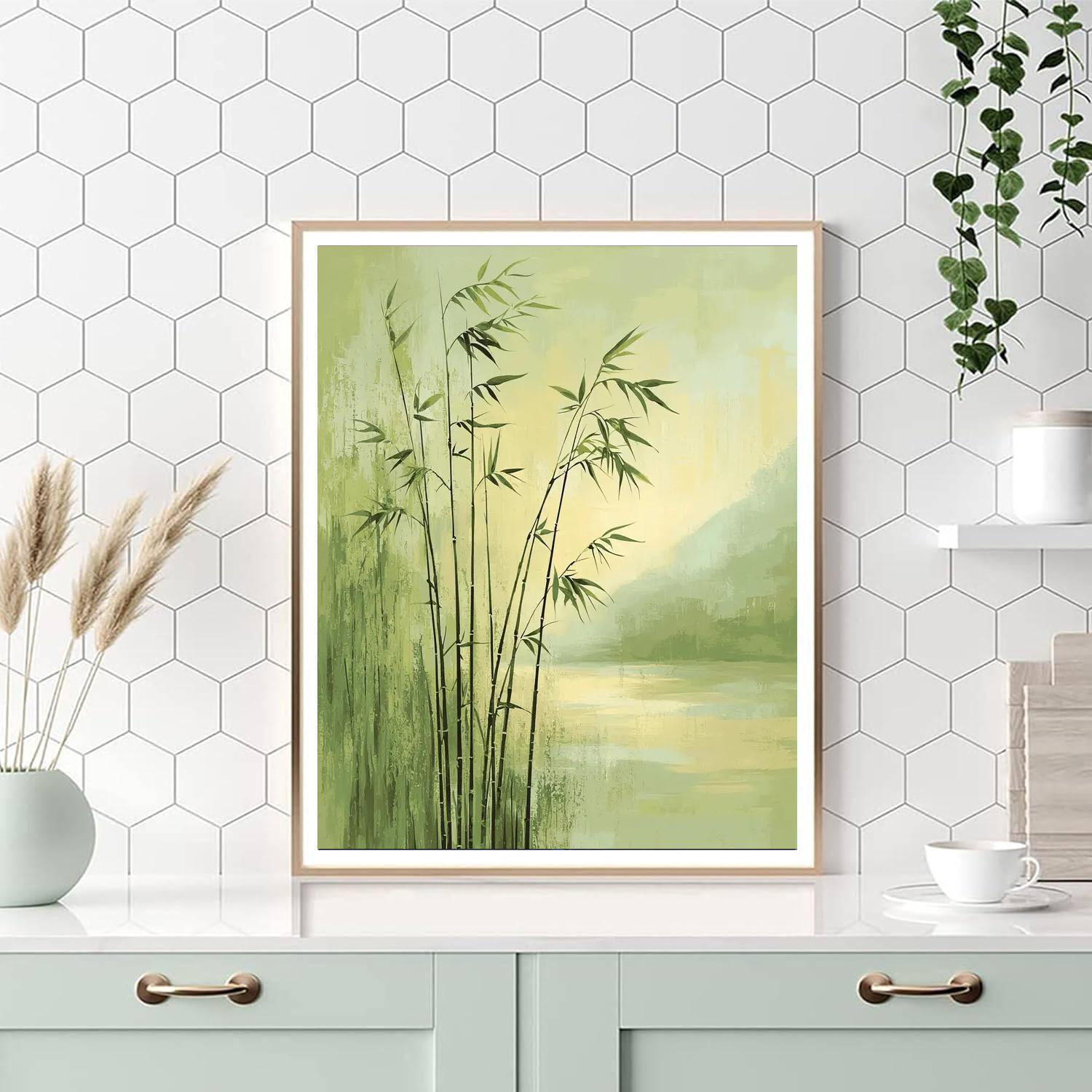 Zhao Mengfu Inspired Serenade Of Bamboo  Painting Number Kit