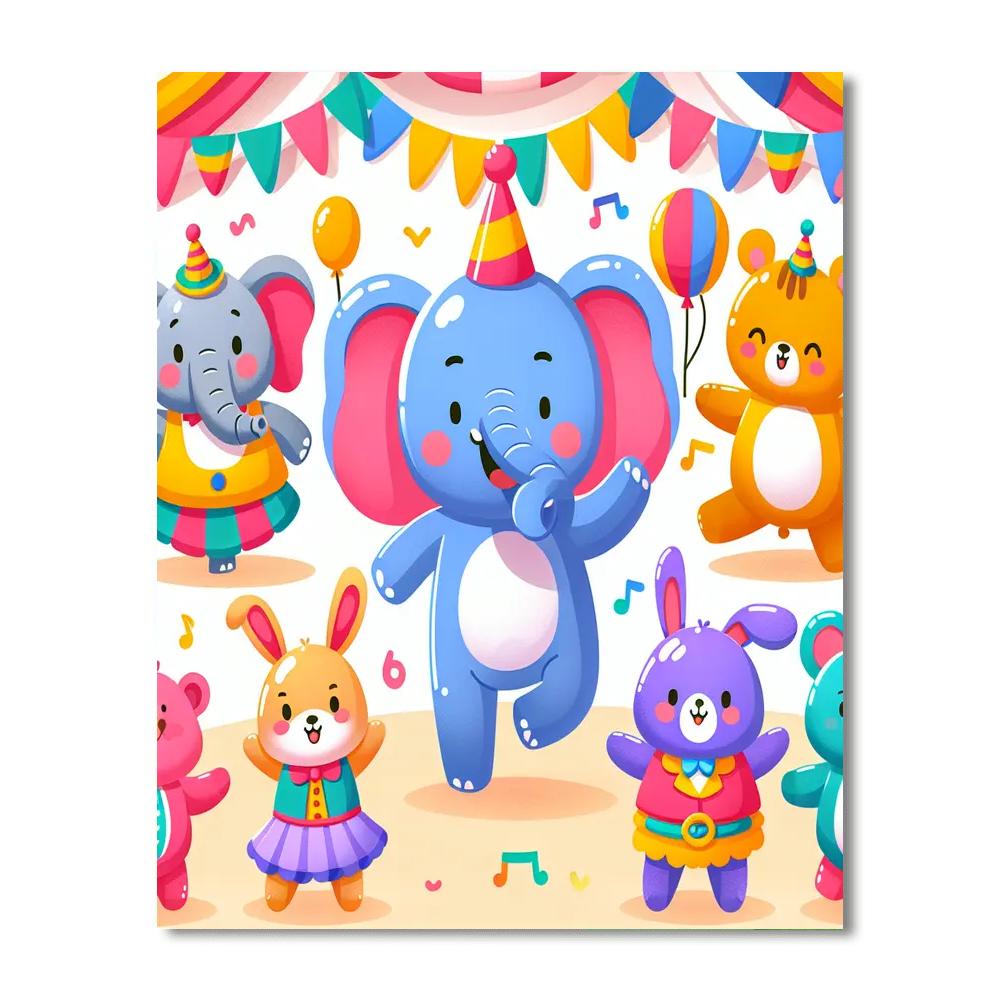 Dancing Animals At The Fair Paint By Numbers Art