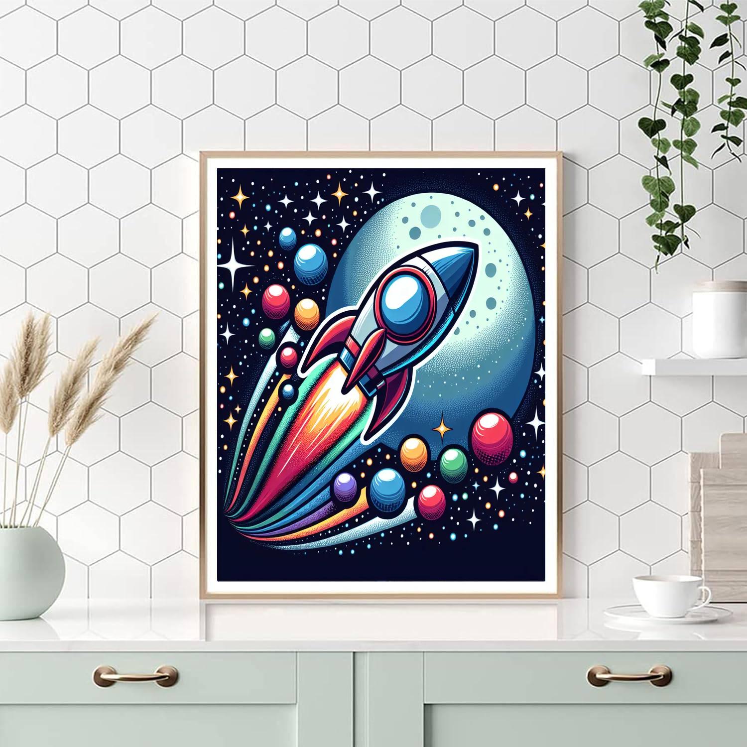 Energetic Space Adventure Painting By Numbers Kit
