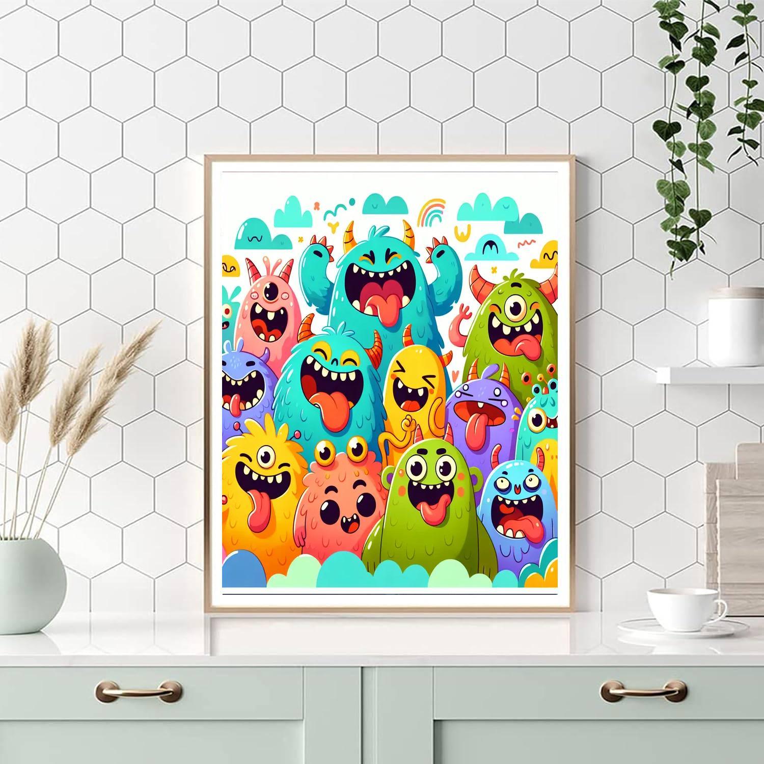 Giggly Monsters Number Painting