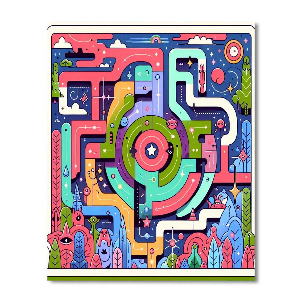 Mystery Of The Enchanted Maze Number Painting