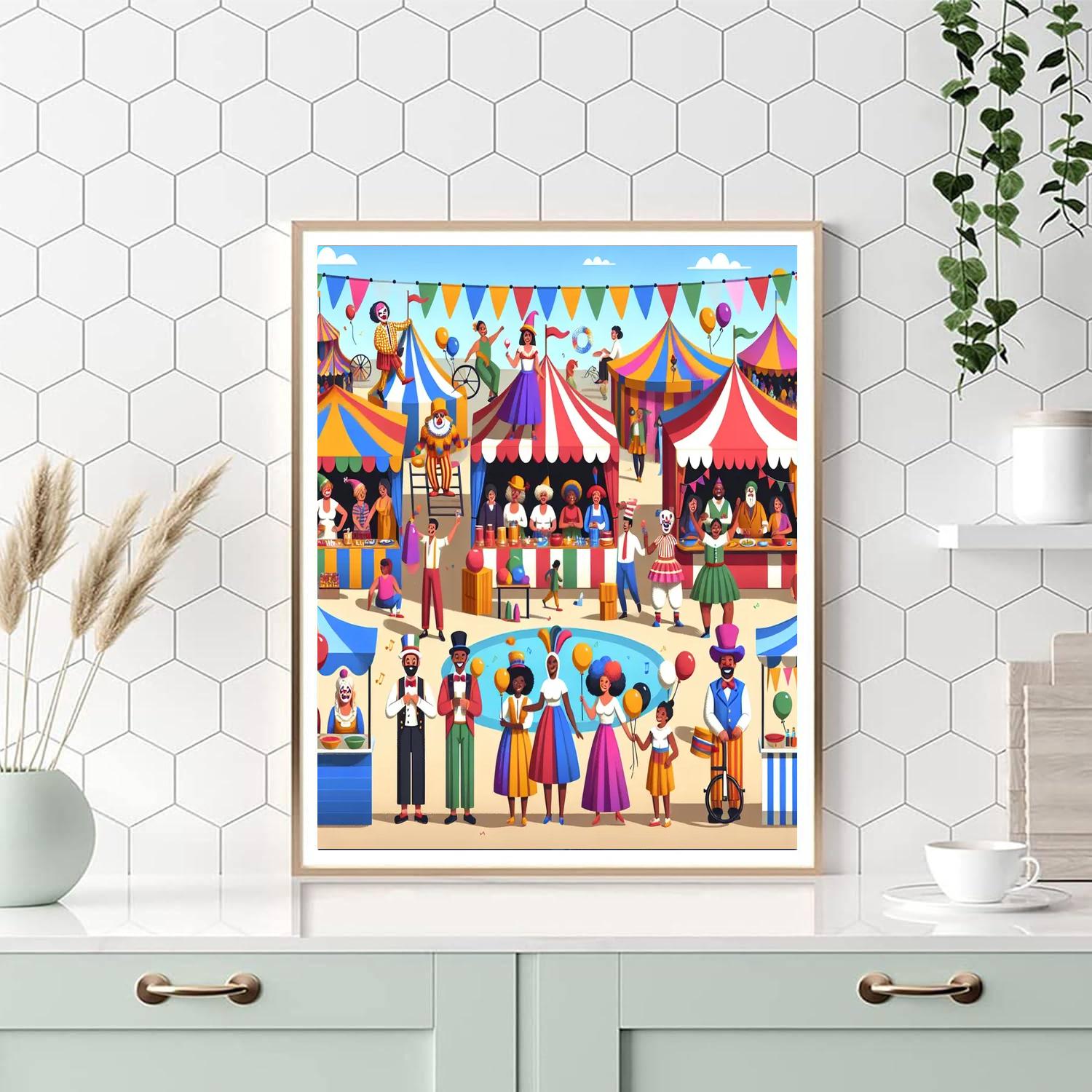 Merry Market Carnival Painting By Numbers Kit