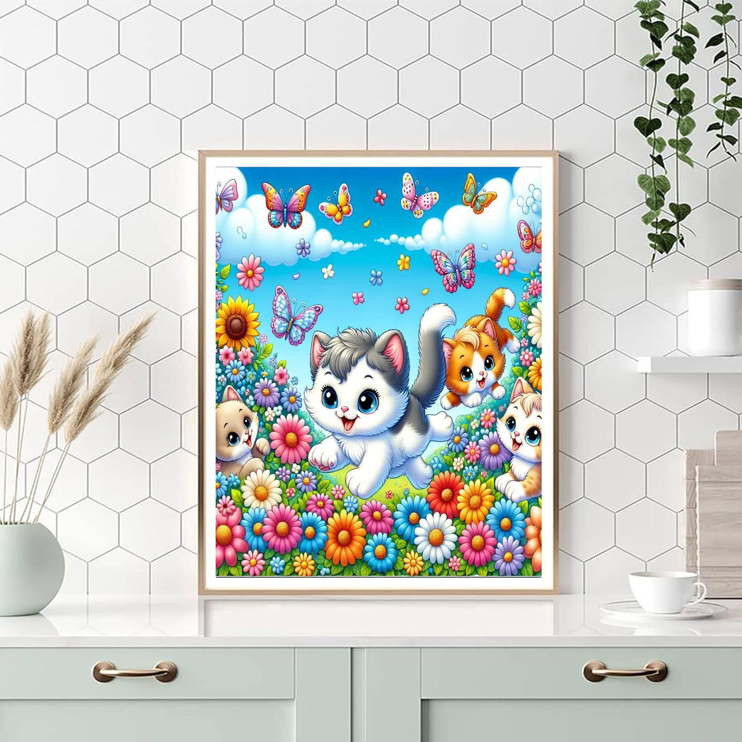 Kittens In The Garden Paint By Numbers
