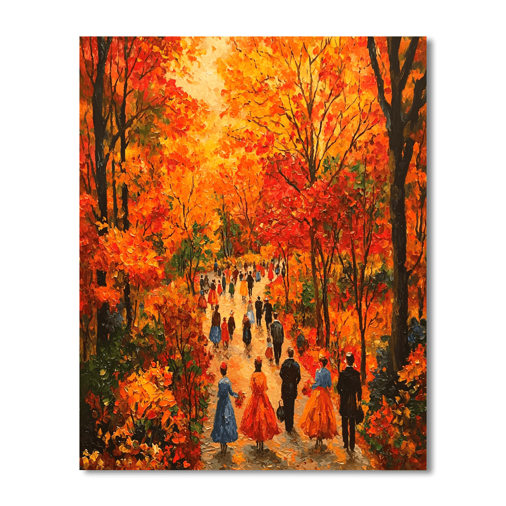 Pierre-Auguste Renoir Inspired Energetic Autumn Stroll  Painting By Numbers Kit