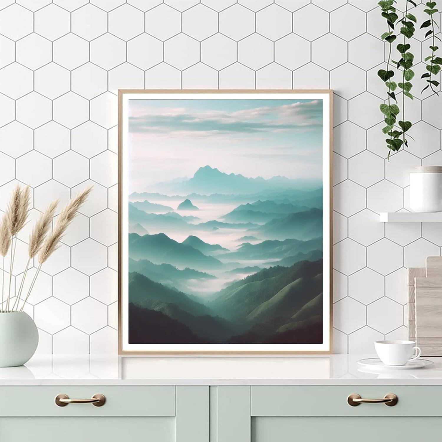 Ethereal Mountain Mist Painting Number Kit