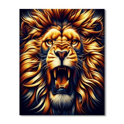 Majestic Lion Roar DIY Paint By Numbers
