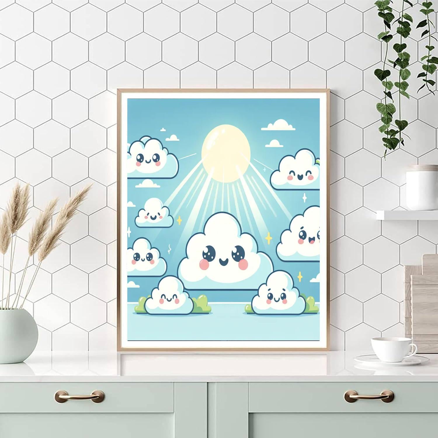 Silly Cloud Friends Paint By Numbers Art