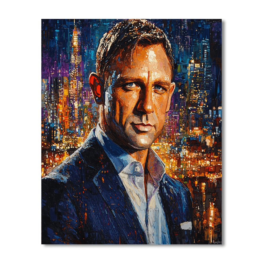 Daniel Craig: The Dashing Agent In Action Paint By Numbers