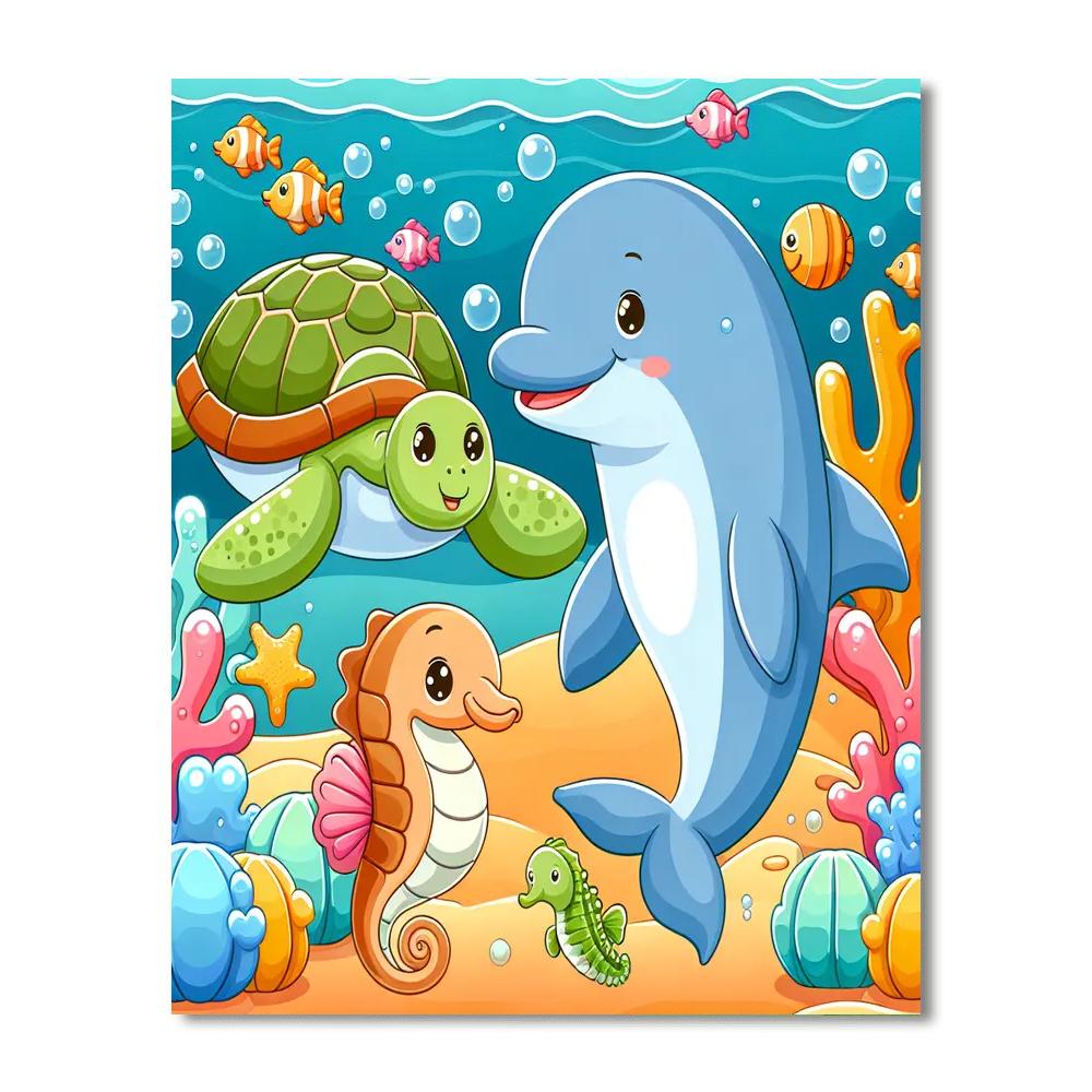Gentle Creatures Of The Sea DIY Paint By Numbers