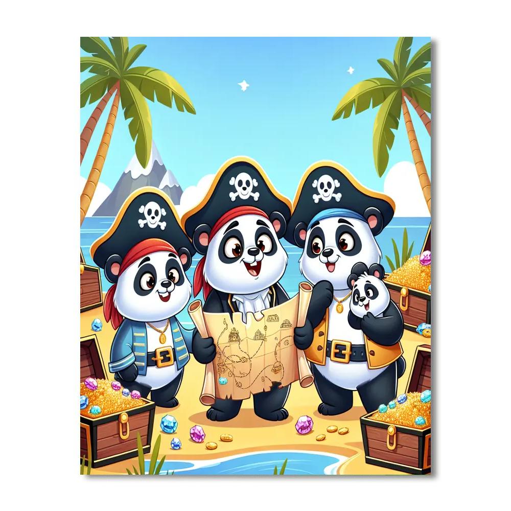 Pirate Panda Treasure Hunt Numbered Painting Kits