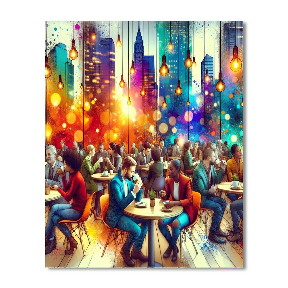 Chic Urban Cafe Painting Number Kit