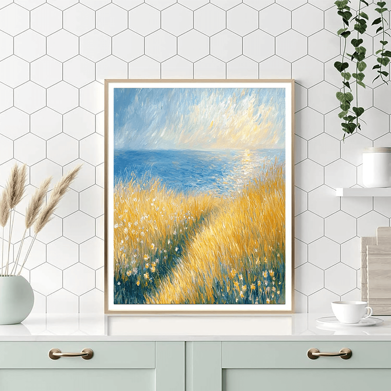 Claude Monet Inspired Golden Field Symphony  Paint By Numbers Art