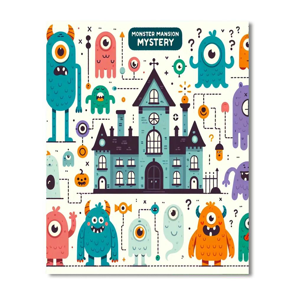 Monster Mansion Mystery DIY Paint By Numbers