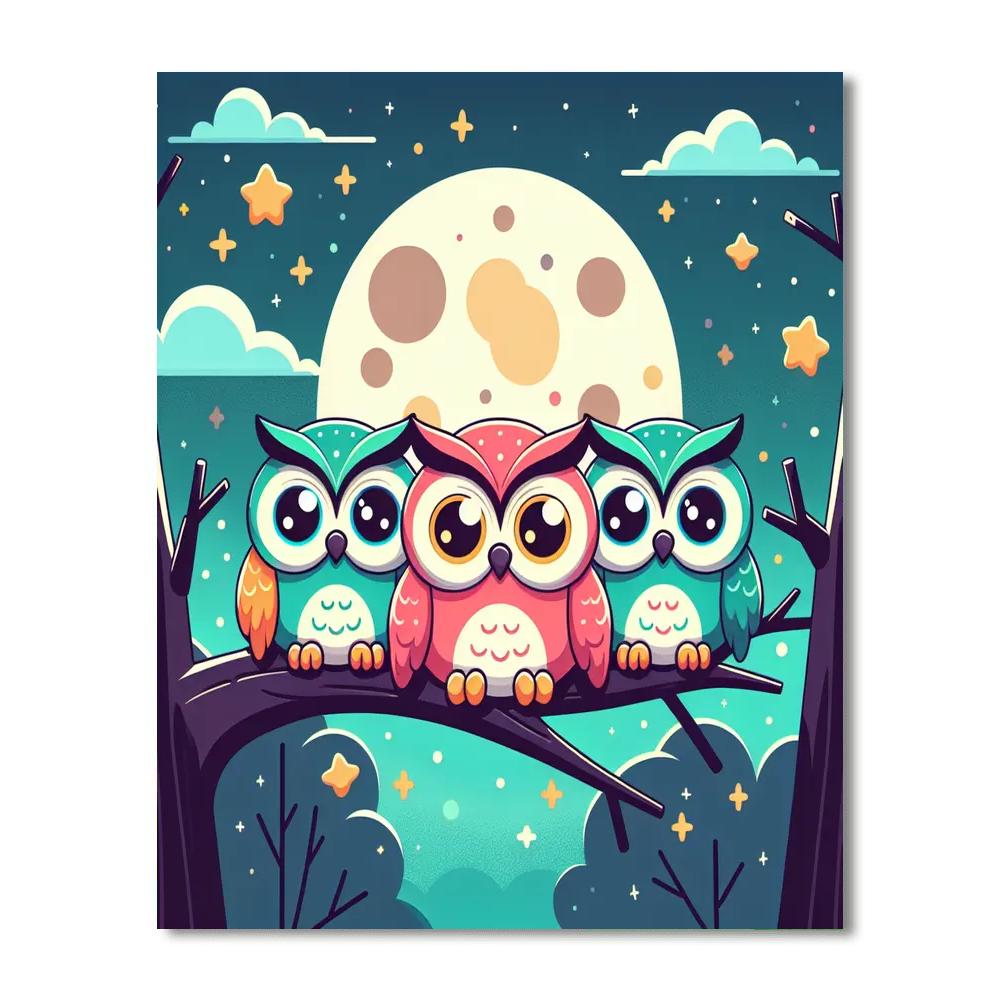 Adventure With Owls Paint By Numbers Art