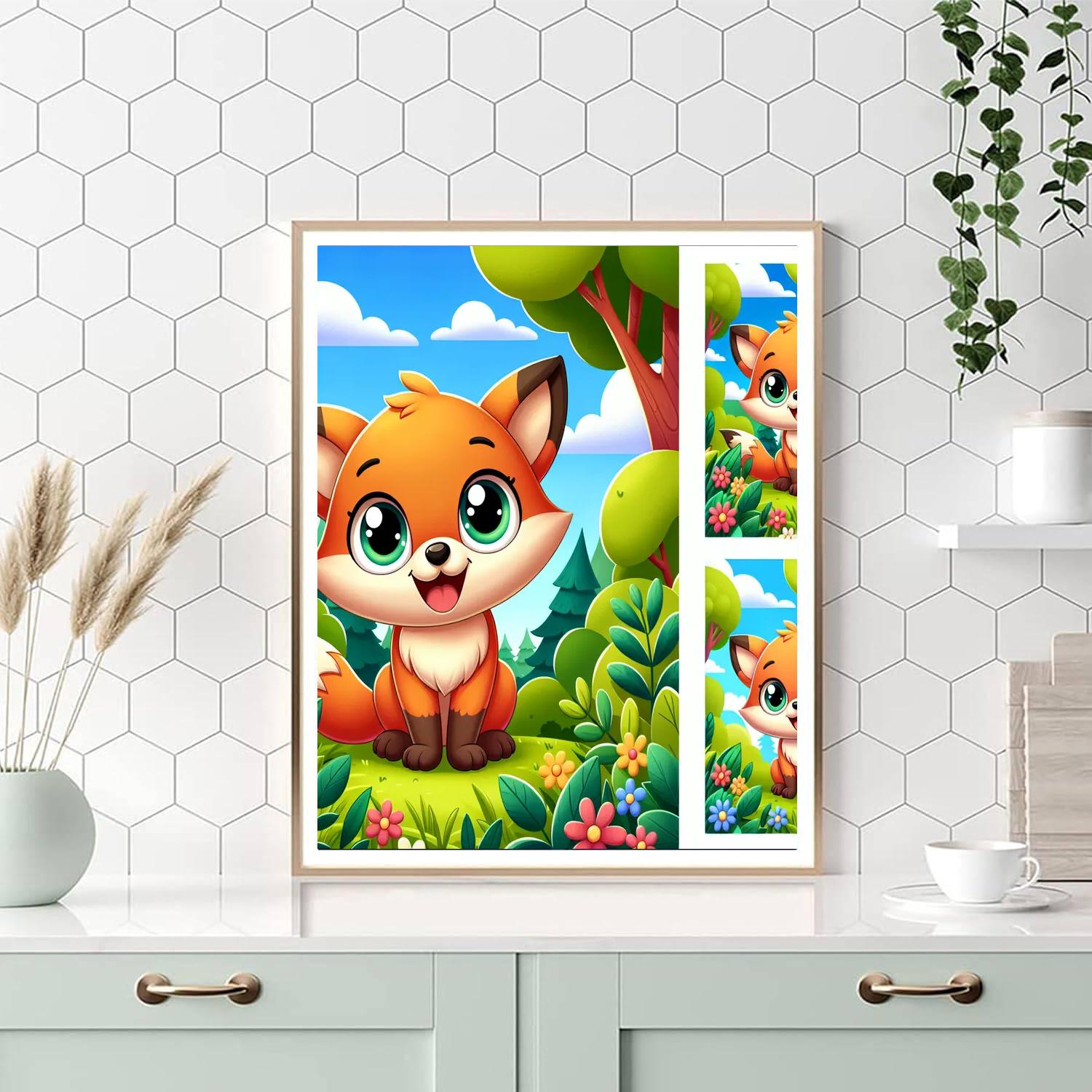 Joyful Fox Cub Paint By Number