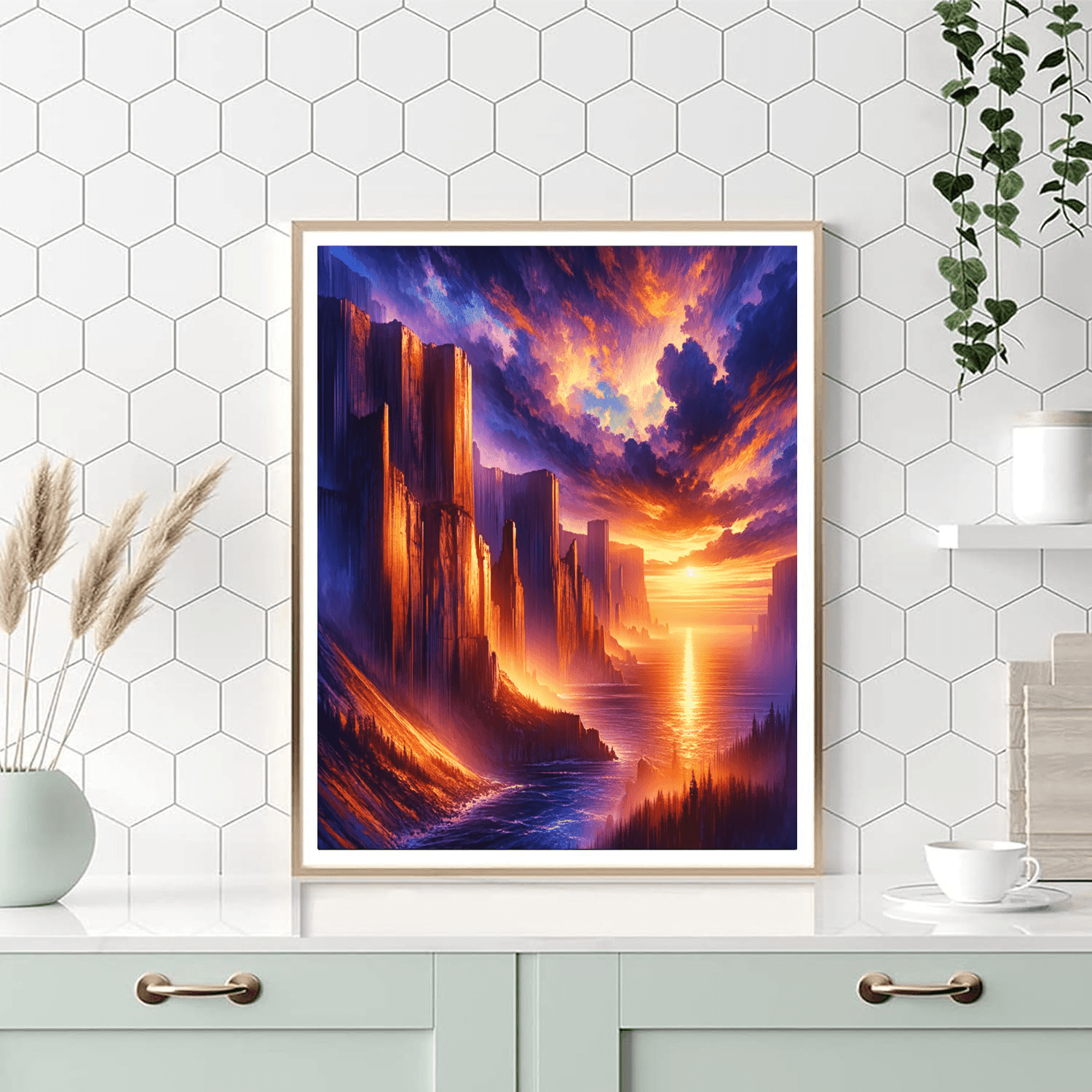 Radiant Sunset Cliffs DIY Paint By Numbers