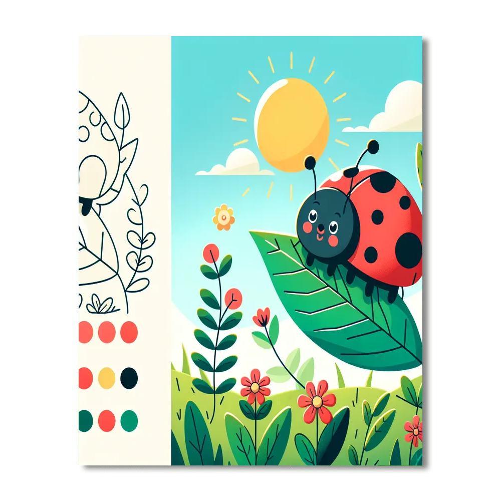 Vibrant Ladybug DIY Paint By Numbers