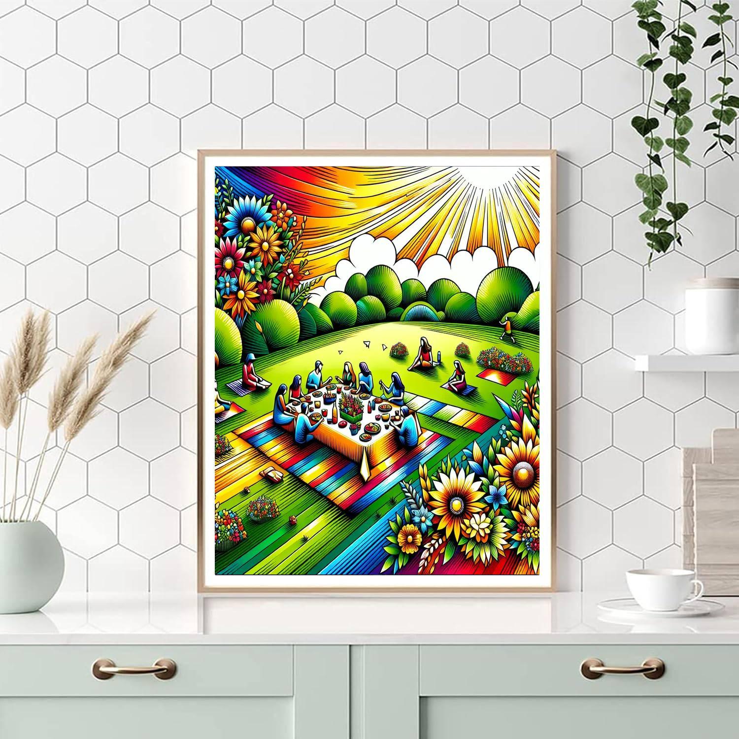 Cheerful Summer Picnic Paint By Number