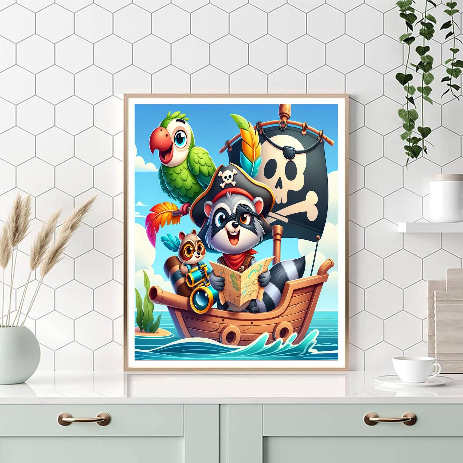 Adventure With Animal Pirates Paint By Number