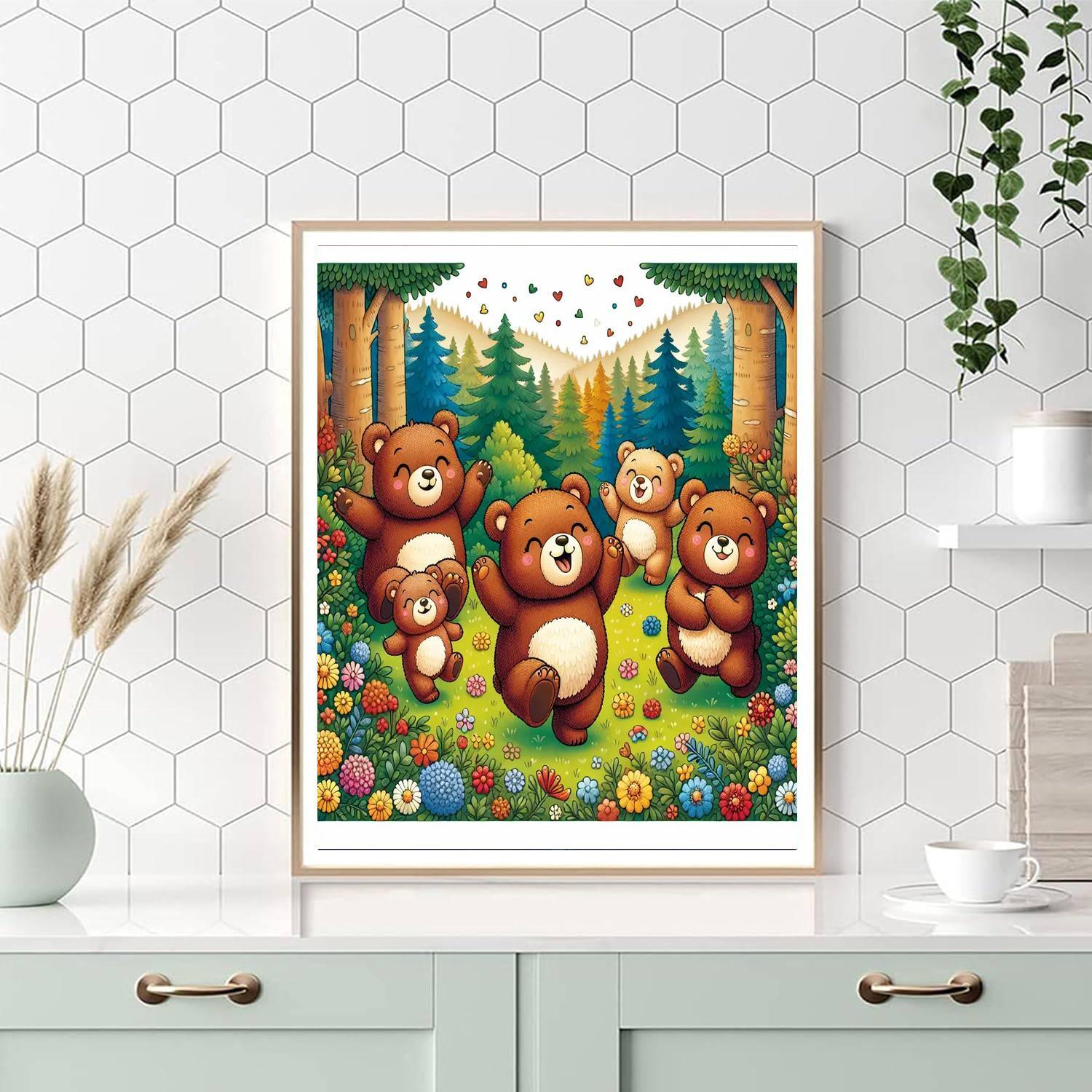 Cuddly Bear Adventure DIY Paint By Numbers