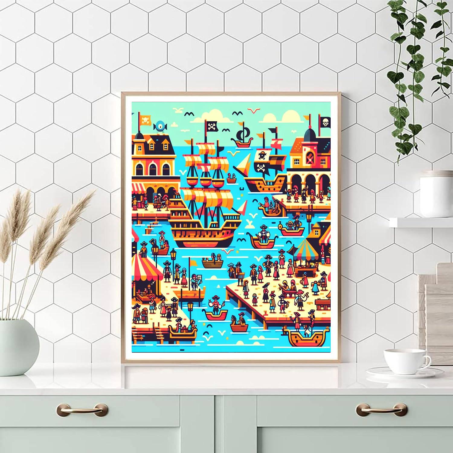 Historic Pirate Harbor Paint By Number