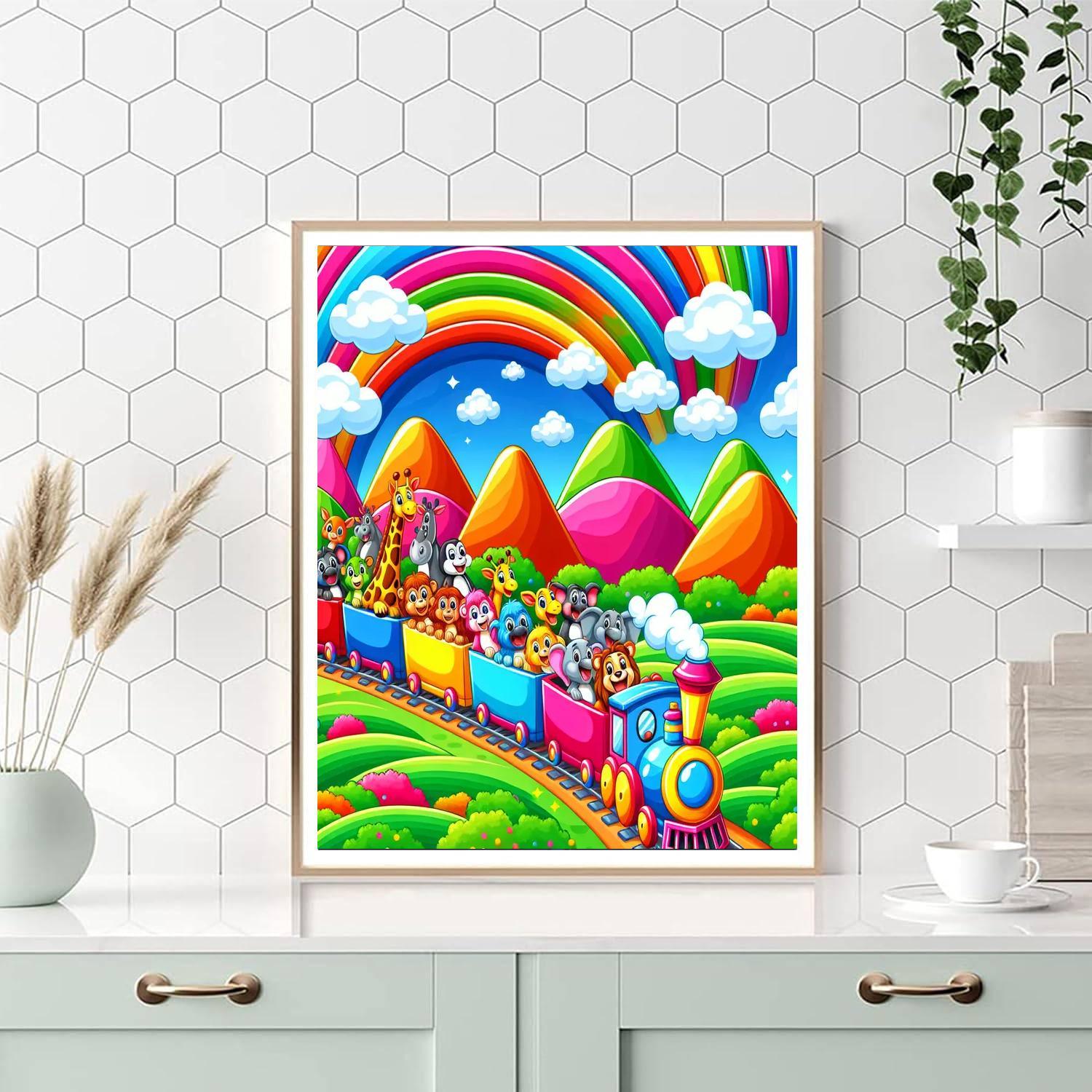 Cheerful Choo Choo Train Number Painting