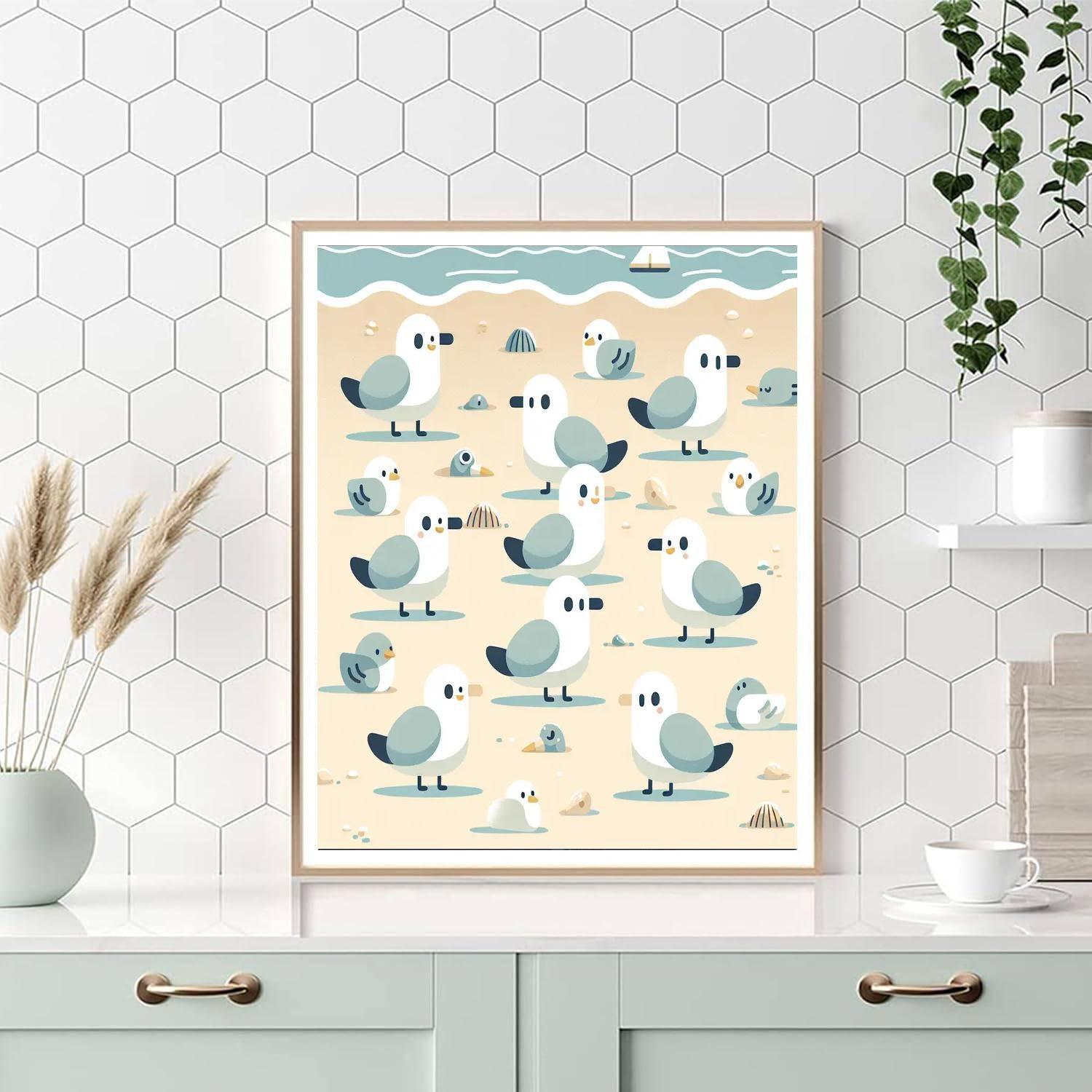 Giggling Gull Gathering Numbered Painting Kits