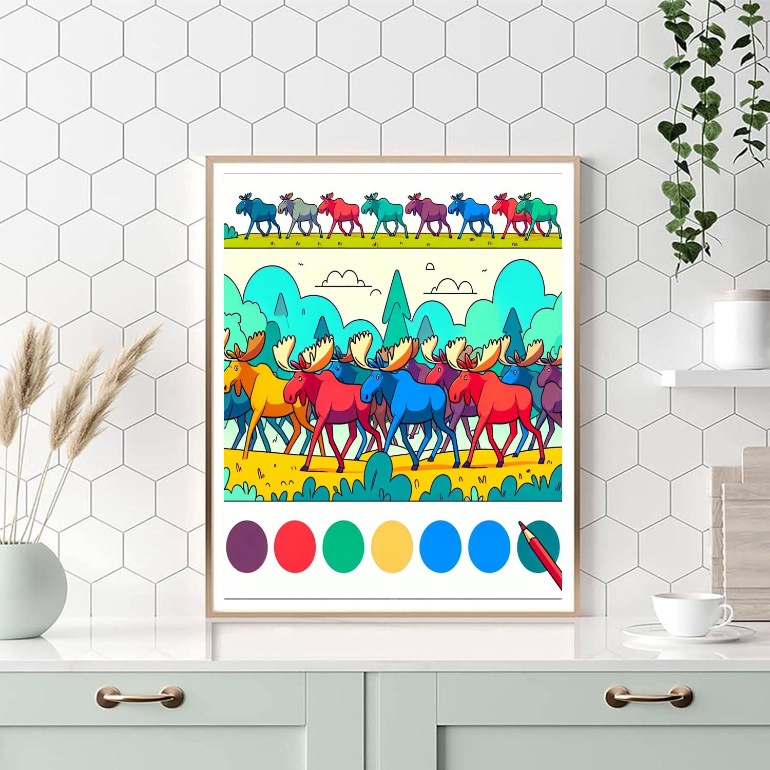 Moose’s Majestic March Paint By Numbers