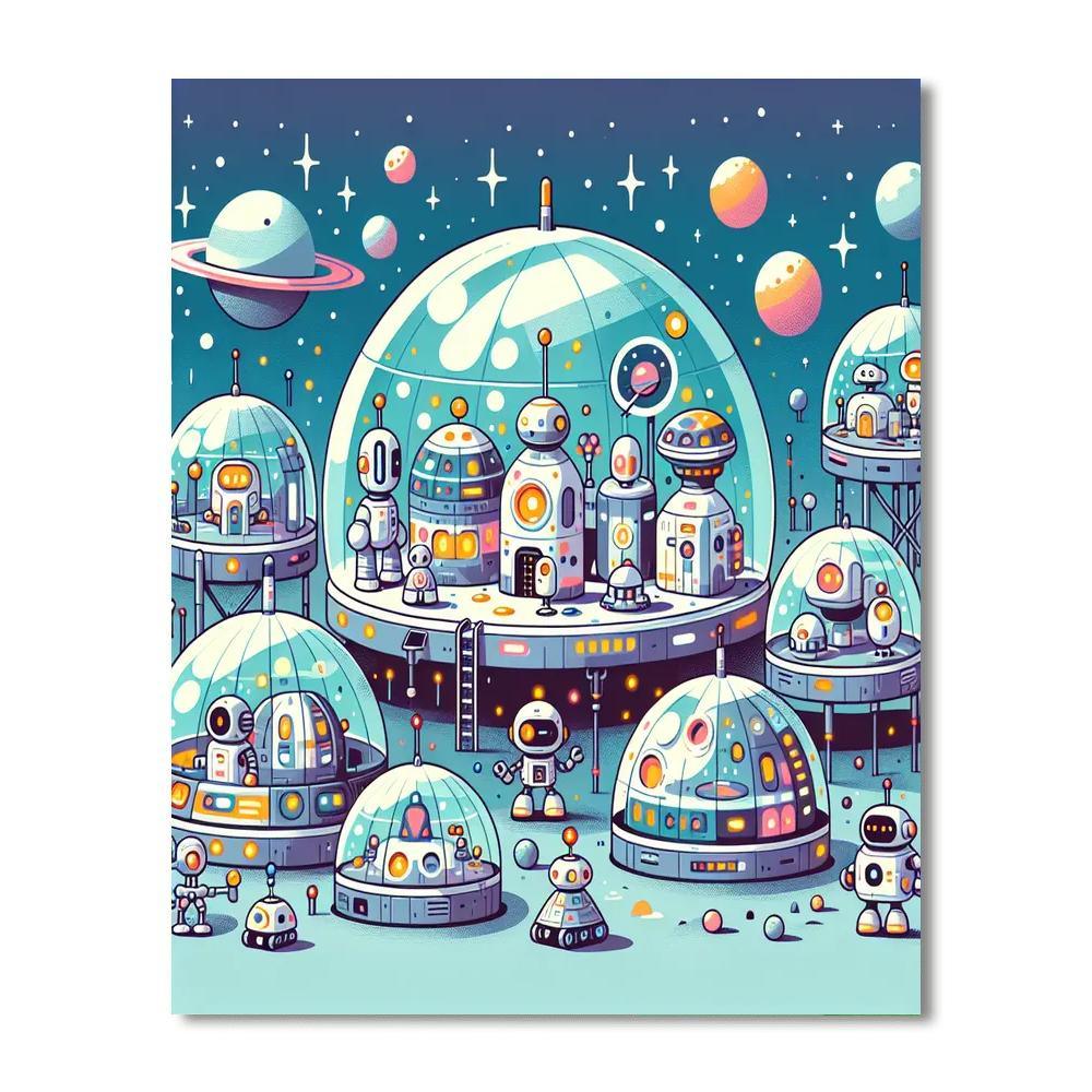 Space Colony Future Paint By Numbers Kits