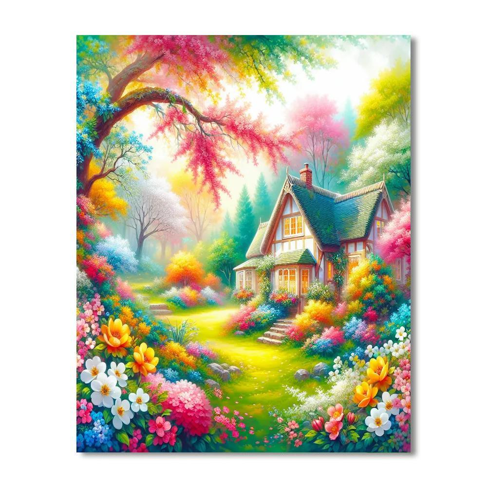 Spring Cottage Charm Paint By Color