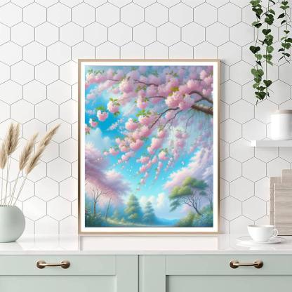 Sakura Blossoms In Spring Paint By Numbers Art