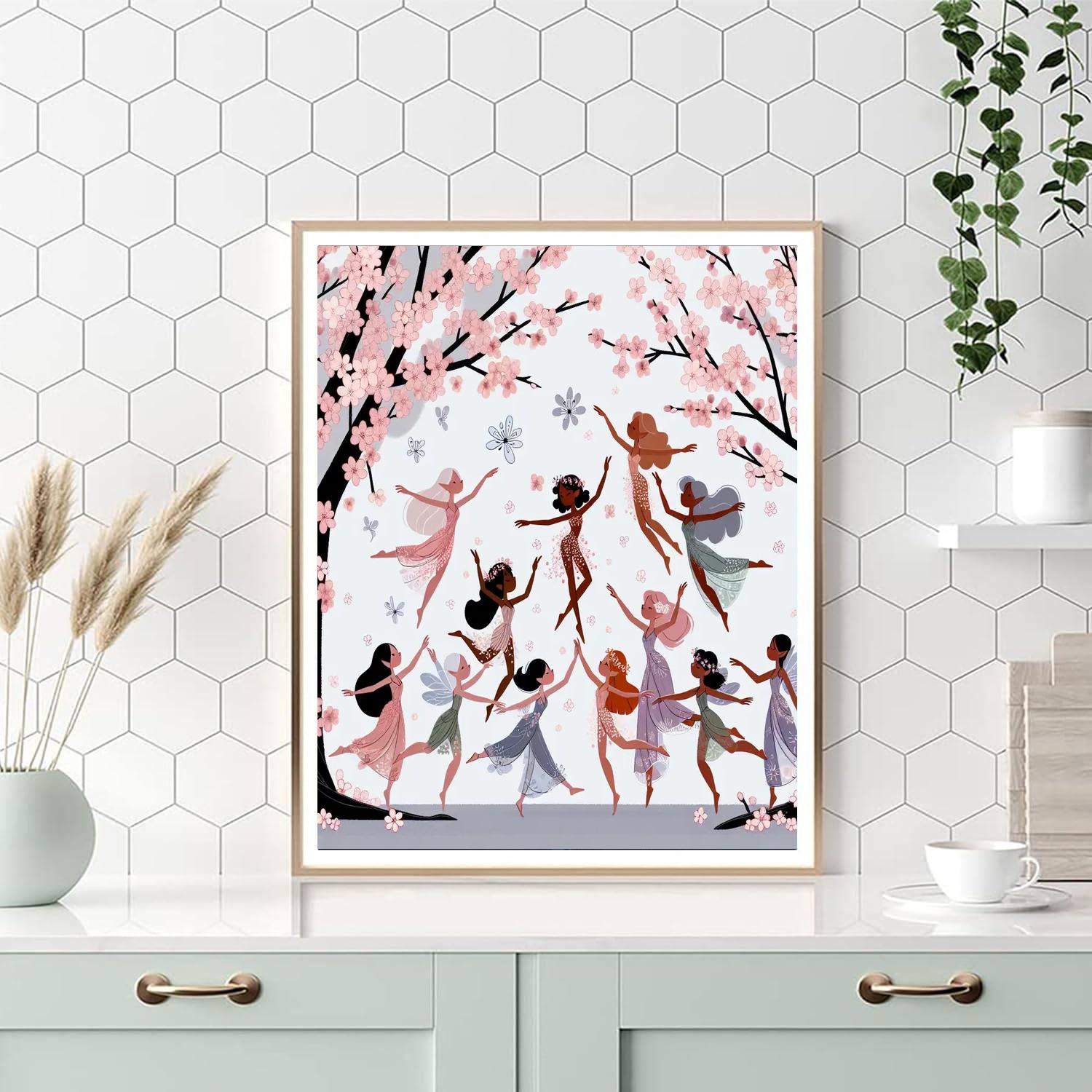Cherry Blossom Fairy Dream Numbered Painting Kits