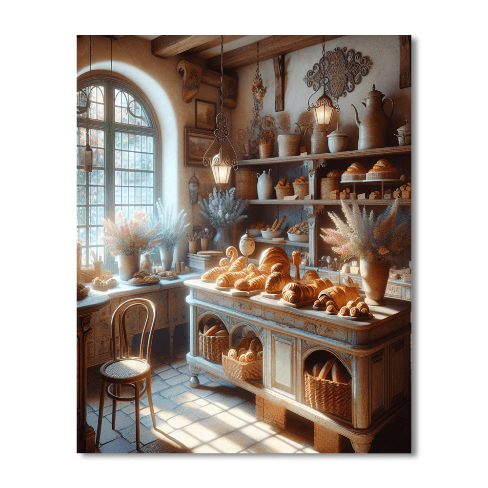 Charming Rustic Bakery Painting Number Kit