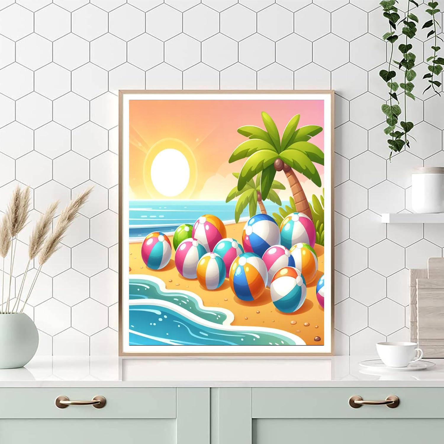 Bouncing Beach Balls Paint By Numbers Art