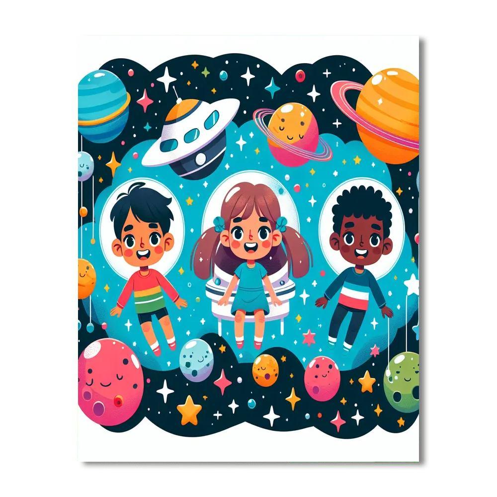 Cheerful Space Station Paint By Number