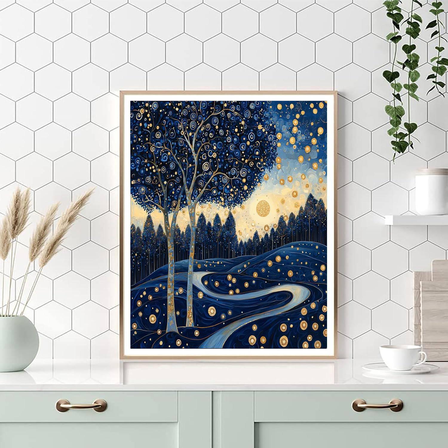 Gustav Klimt Inspired Twilight Tapestry  Paint By Numbers Art