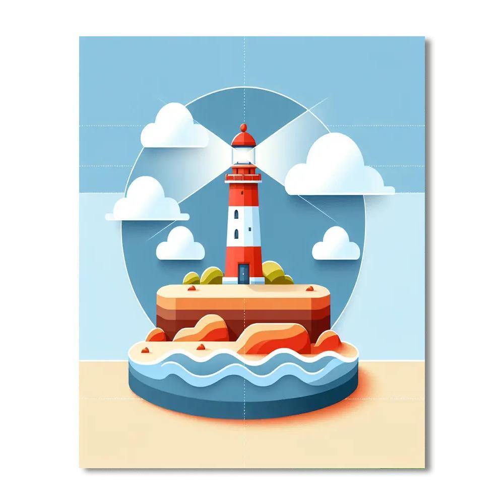 Luminous Lighthouse Light Paint By Number