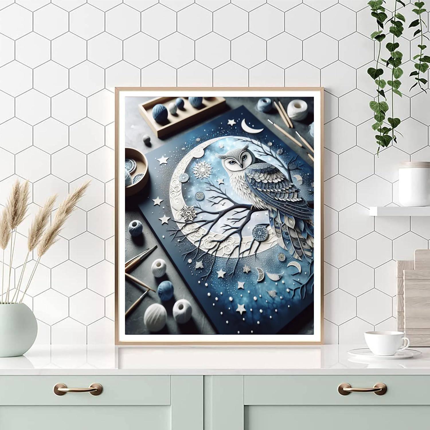 Mystical Owl In The Moonlight Paint By Color