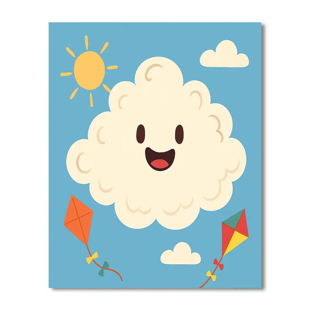 Curly Cloud Monster Paint By Numbers Art