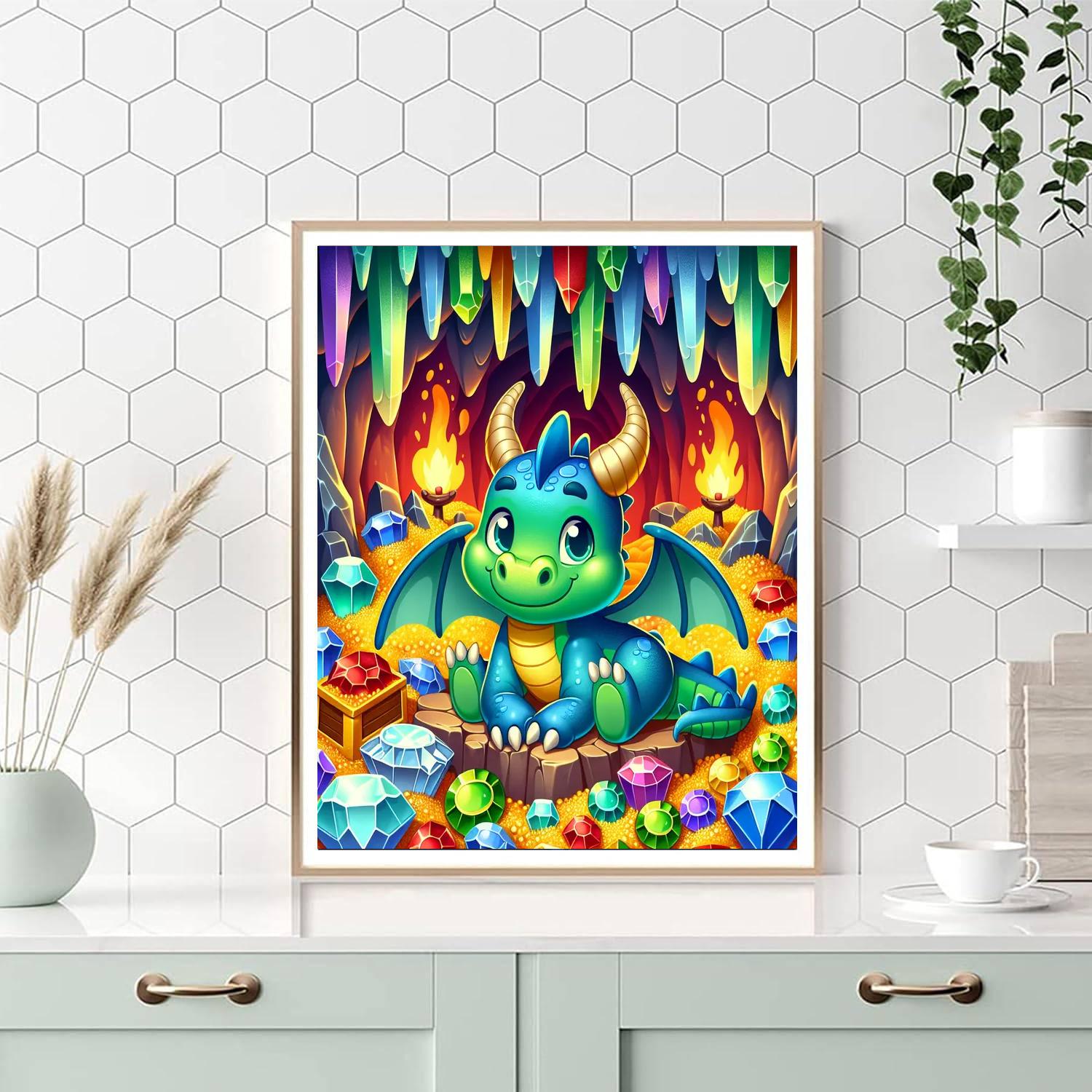 Mystical Dragon's Hideout Number Painting