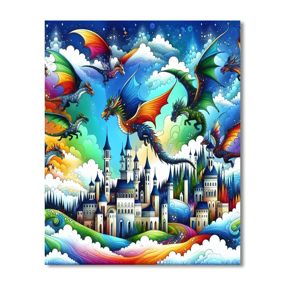 Fantasy World Of Dragons DIY Paint By Numbers