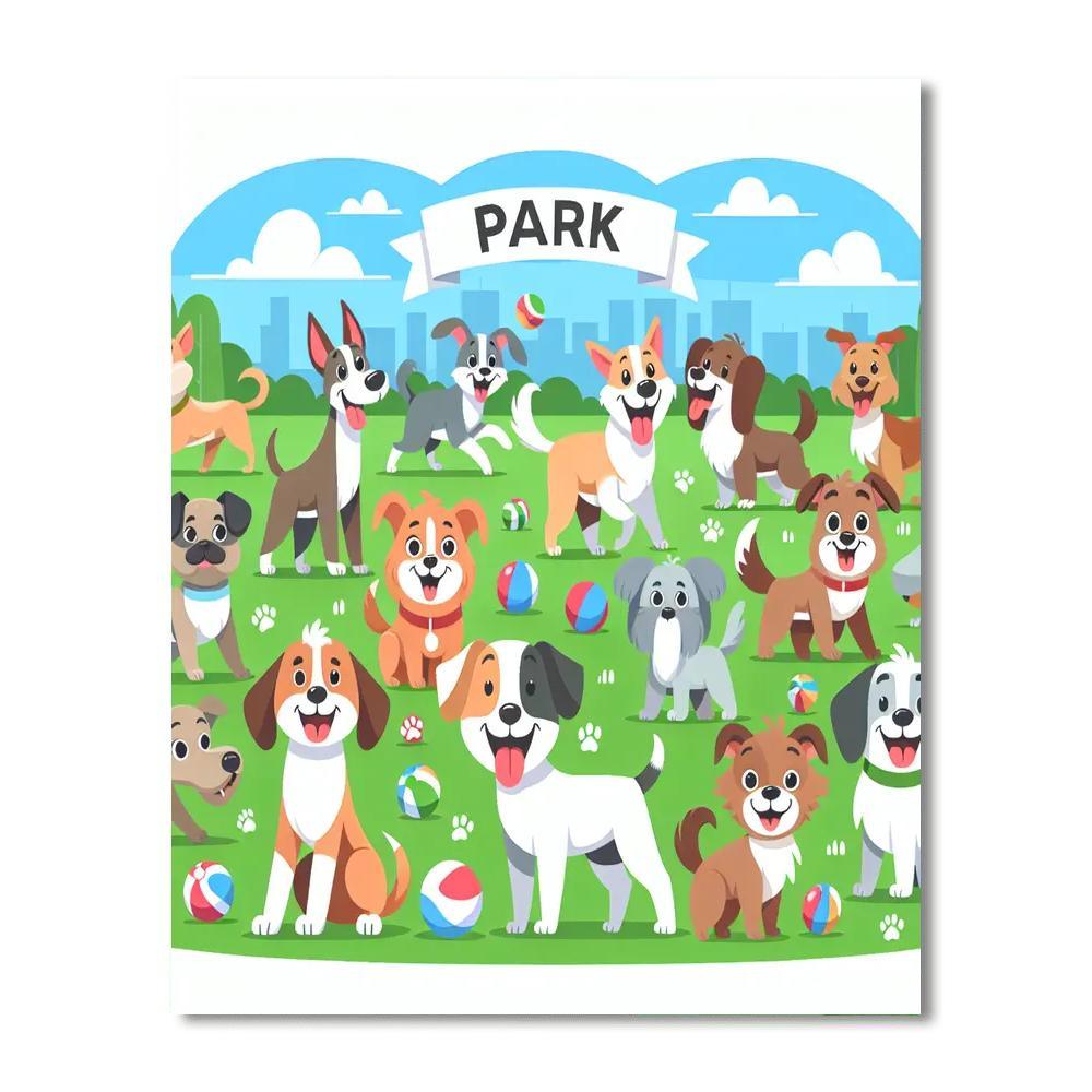 Doodle Dog Park Numbered Painting Kits