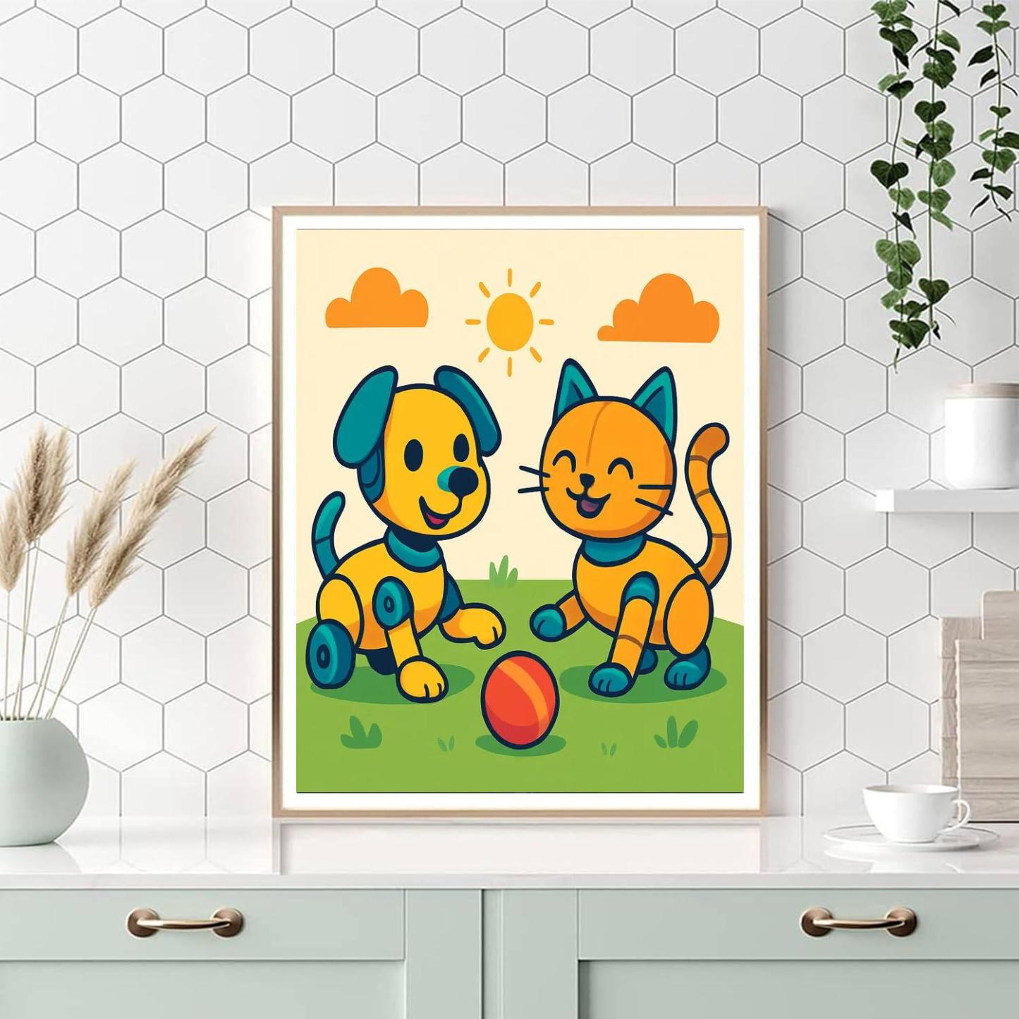 Creative Robot Pets Paint By Color