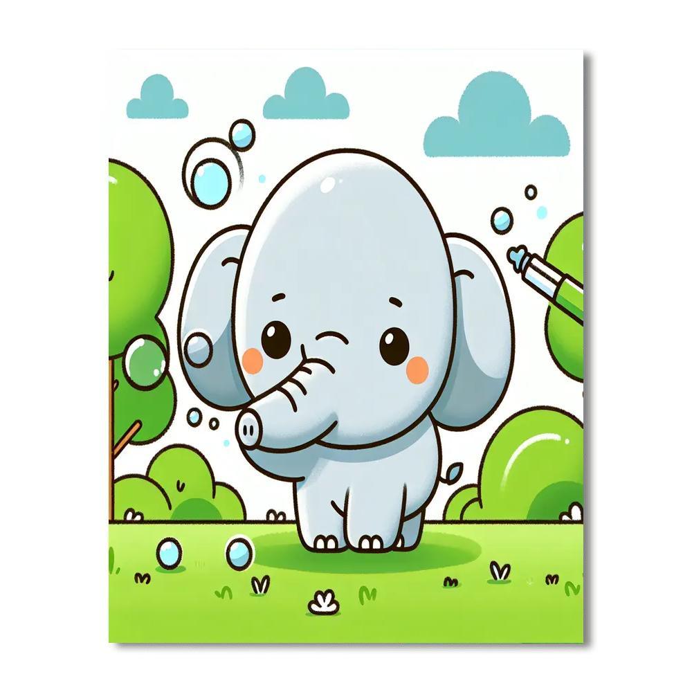 Silly Elephant Painting By Numbers Kit