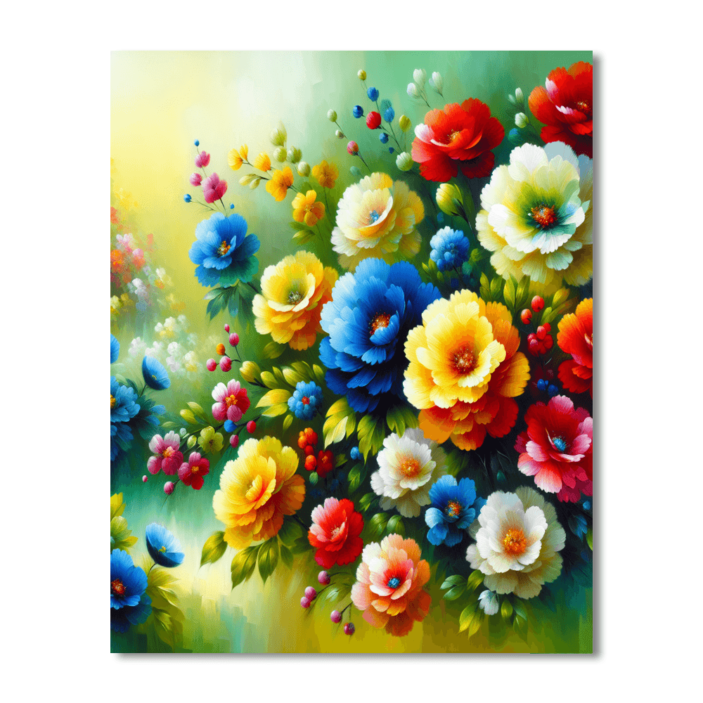 Radiant Floral Garden Painting Number Kit