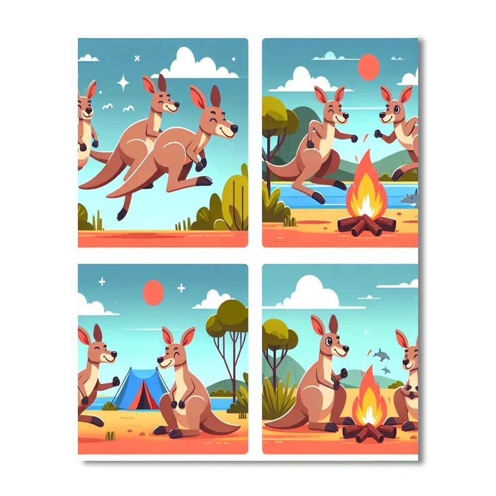 Kooky Kangaroo Kamp Painting Number Kit