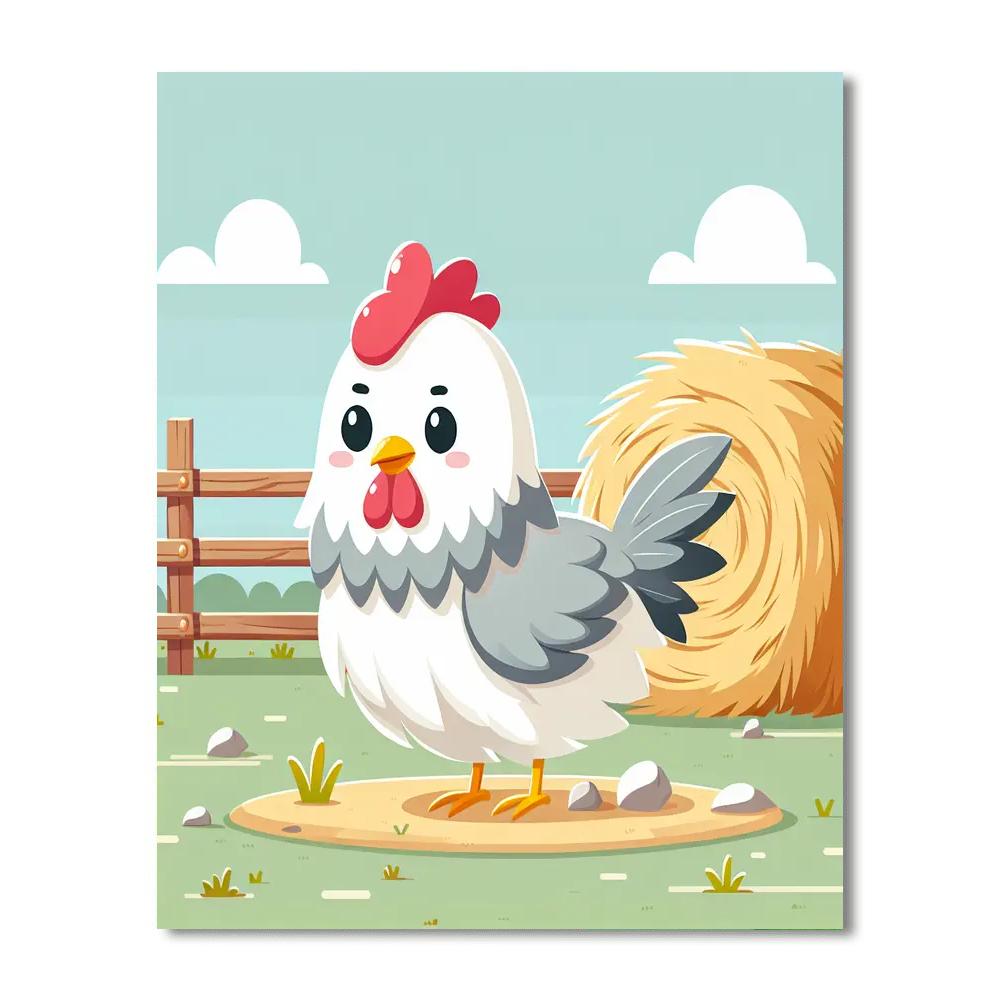 Silly Silkie Chicken Paint By Numbers Art