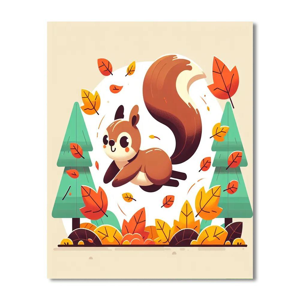 Sprightly Squirrel Paint By Numbers Kits