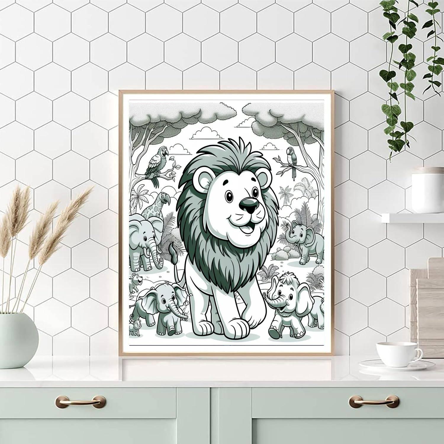 Lively Lion's Jungle Parade Paint By Numbers